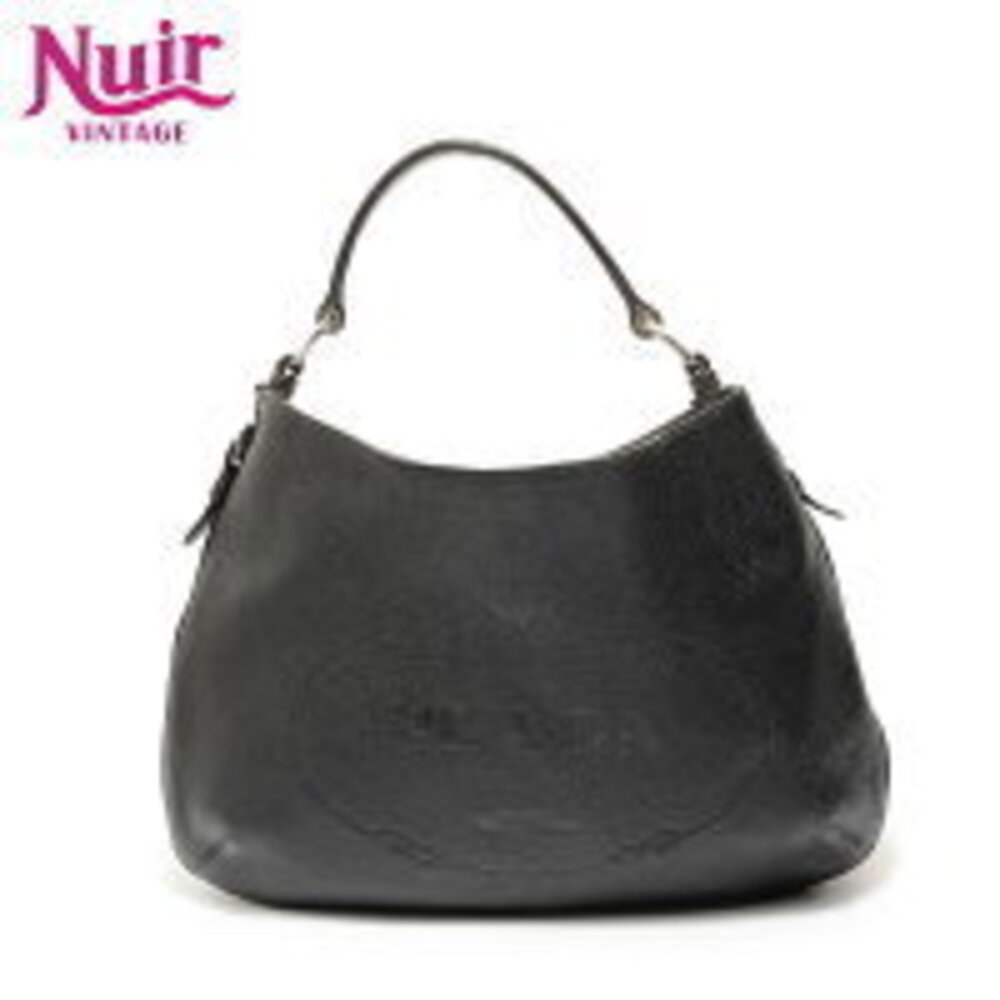 Prada Leather Logo One Shoulder Hobo Bag Black